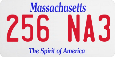 MA license plate 256NA3