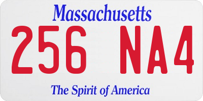 MA license plate 256NA4