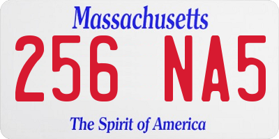 MA license plate 256NA5