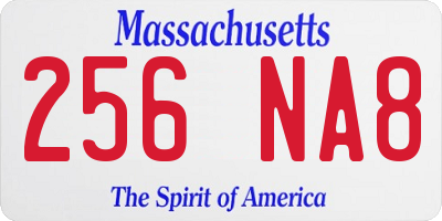 MA license plate 256NA8