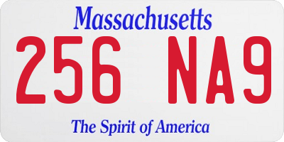 MA license plate 256NA9