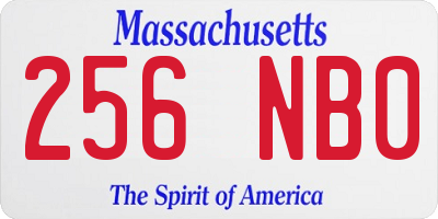 MA license plate 256NB0
