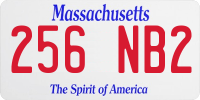 MA license plate 256NB2