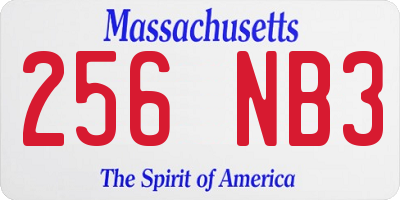 MA license plate 256NB3