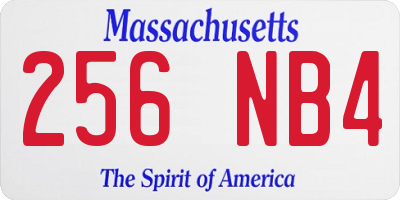 MA license plate 256NB4