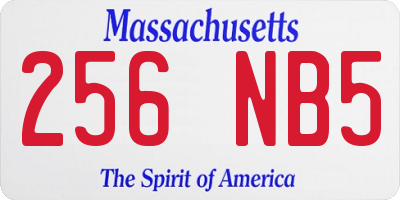 MA license plate 256NB5
