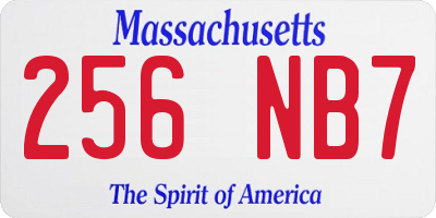 MA license plate 256NB7
