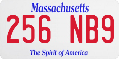 MA license plate 256NB9