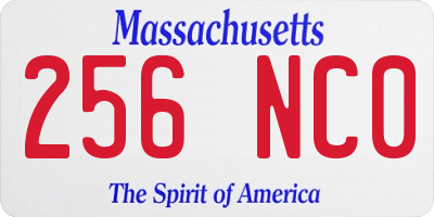 MA license plate 256NC0