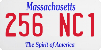 MA license plate 256NC1