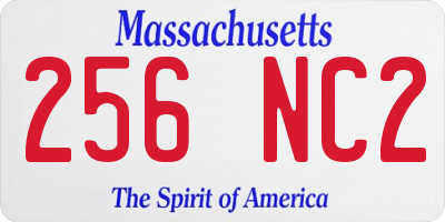 MA license plate 256NC2