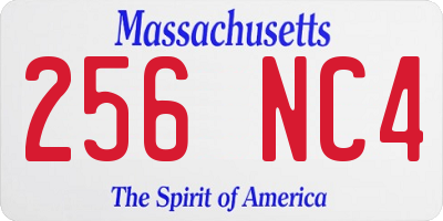 MA license plate 256NC4