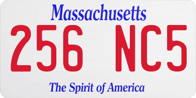 MA license plate 256NC5