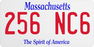 MA license plate 256NC6