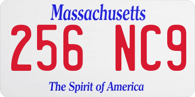 MA license plate 256NC9
