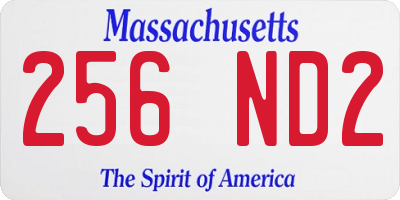 MA license plate 256ND2