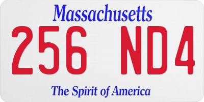 MA license plate 256ND4