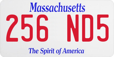MA license plate 256ND5