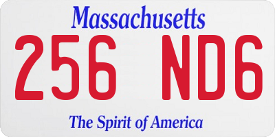 MA license plate 256ND6