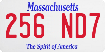 MA license plate 256ND7