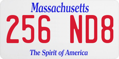 MA license plate 256ND8