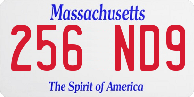 MA license plate 256ND9