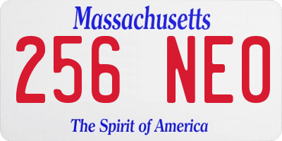 MA license plate 256NE0