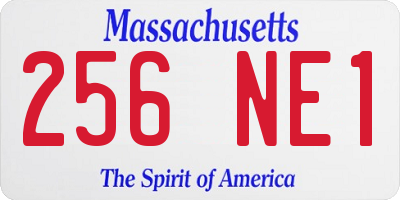 MA license plate 256NE1