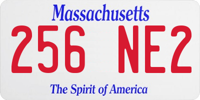MA license plate 256NE2