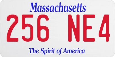 MA license plate 256NE4