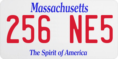 MA license plate 256NE5