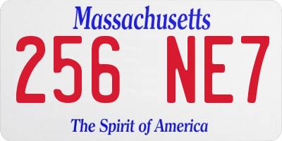 MA license plate 256NE7