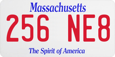 MA license plate 256NE8
