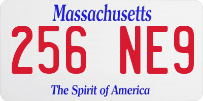 MA license plate 256NE9