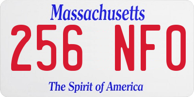 MA license plate 256NF0