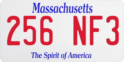 MA license plate 256NF3