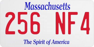 MA license plate 256NF4