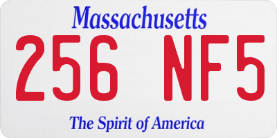 MA license plate 256NF5