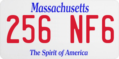 MA license plate 256NF6