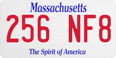 MA license plate 256NF8