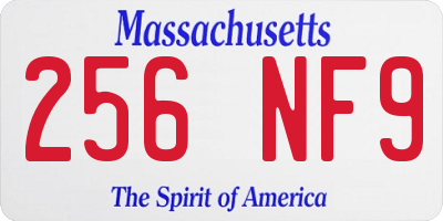 MA license plate 256NF9