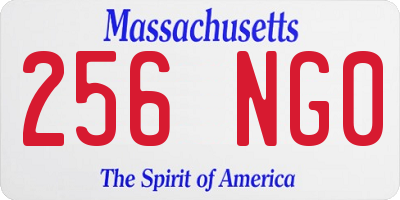 MA license plate 256NG0