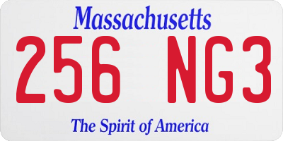 MA license plate 256NG3