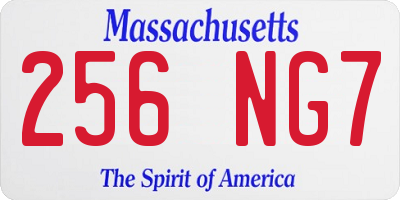 MA license plate 256NG7