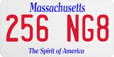 MA license plate 256NG8