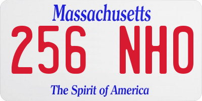 MA license plate 256NH0