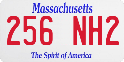 MA license plate 256NH2