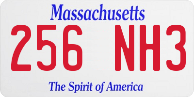 MA license plate 256NH3
