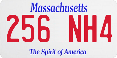 MA license plate 256NH4