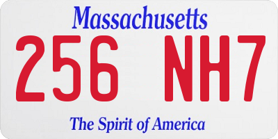 MA license plate 256NH7